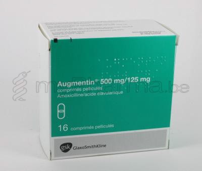 Pharmacie Parent Sprl Substances Actives A Amoxicilline Acide Clavulanique Augmentin 500 Mg 16 Comp