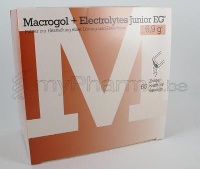 MACROGOL + ELECTROLYTES EG JUNIOR  6,9 G PDRE SOL BUV 60 SACHETS (médicament)