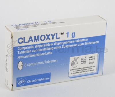 Pharmacie Parent Sprl Substances Actives A Amoxicilline Clamoxyl 1 G 8 Comp