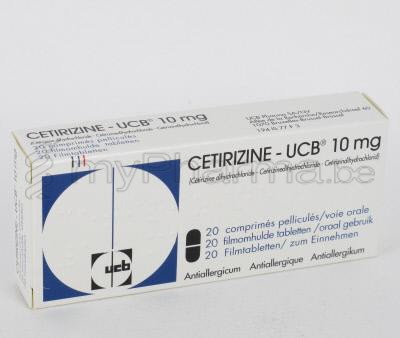 CETIRIZINE UCB 10 MG 20 COMP  (médicament)