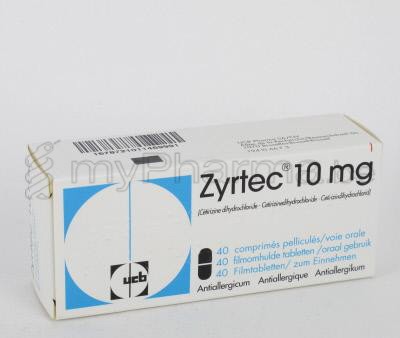 ZYRTEC 10 MG  40 COMP  (médicament)