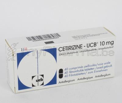 CETIRIZINE UCB 10 MG 40 COMP   (médicament)