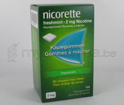 NICORETTE FRESHMINT 2 MG 105 GOMMES À MÂCHER (médicament)