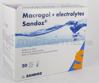 MACROGOL + ELECTROLYTEN SANDOZ GOÛT CITRON 13,7 G 20 SACHETS  (médicament)